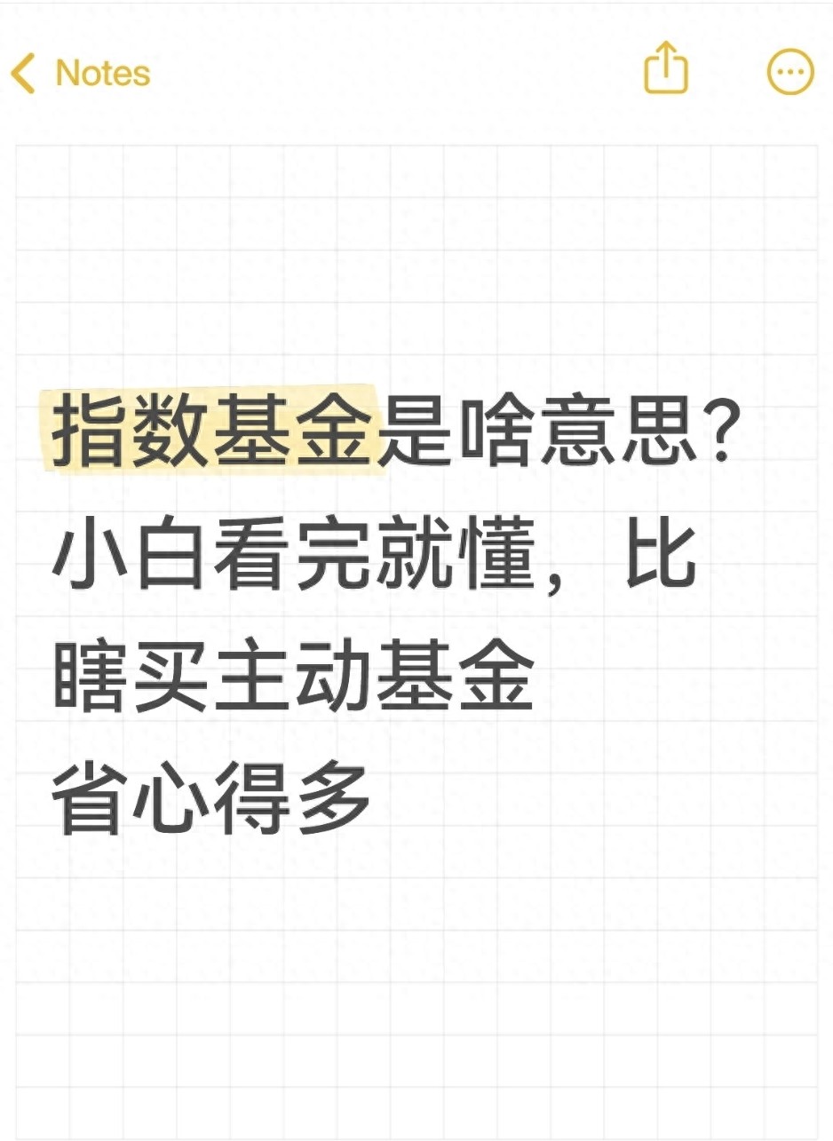 指数基金是啥意思？小白看完就懂比瞎买主动基金省心得多