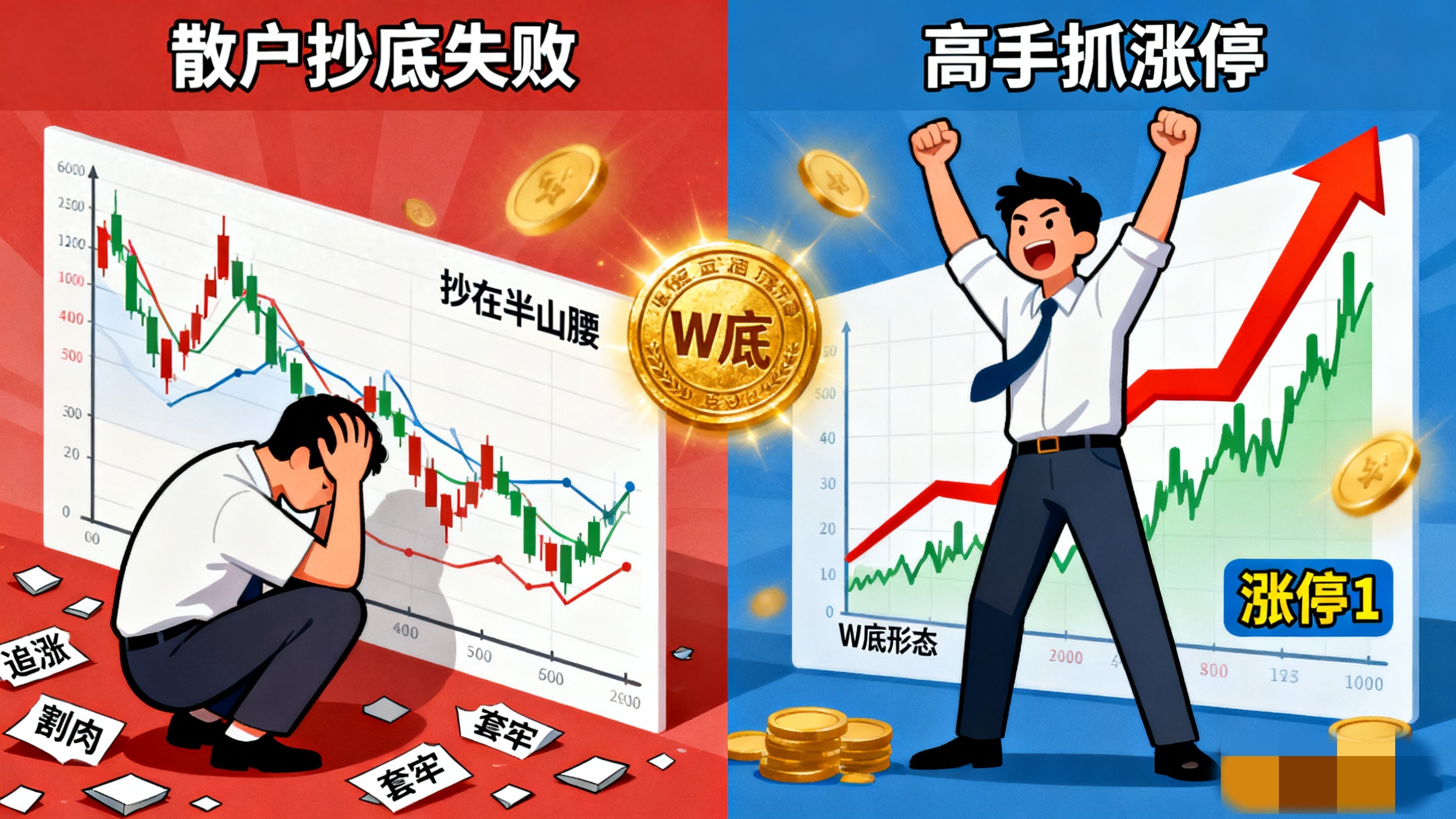 我靠这招抓了3个涨停！短线必看的强势底部形态最后一个最猛！