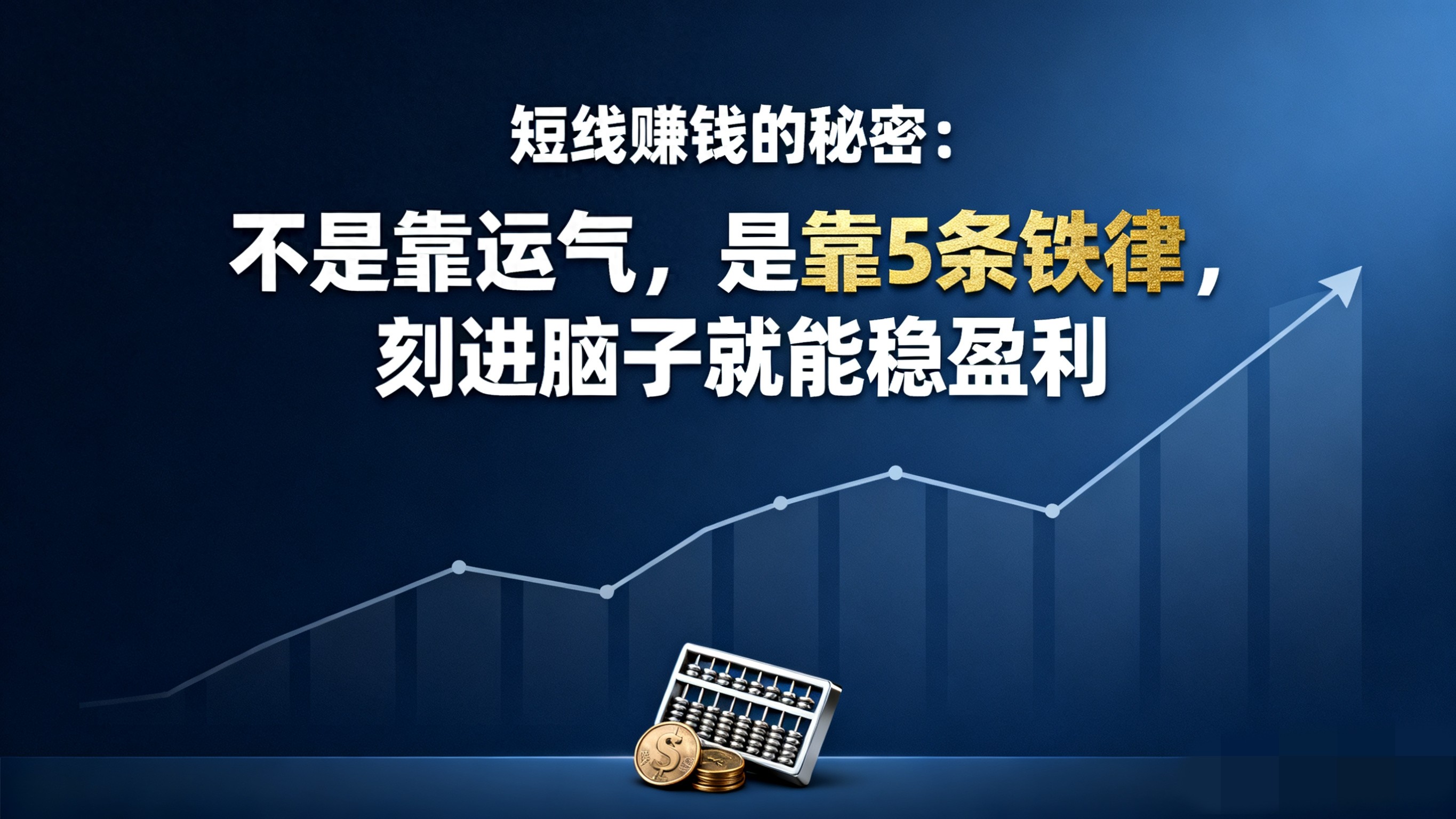 短线赚钱的秘密不是靠运气是靠5条铁律刻进脑子就能稳盈利