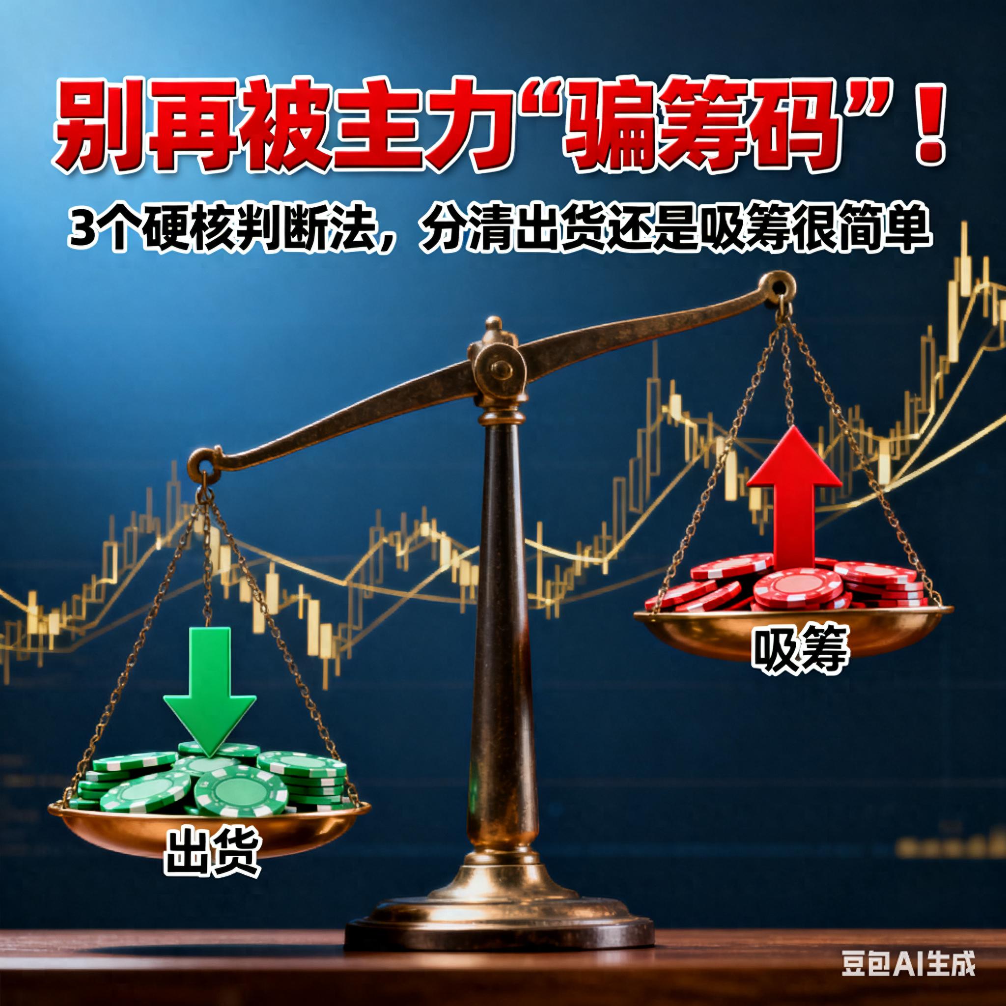 别再被主力骗筹码！3个硬核判断法分清出货还是吸筹很简单