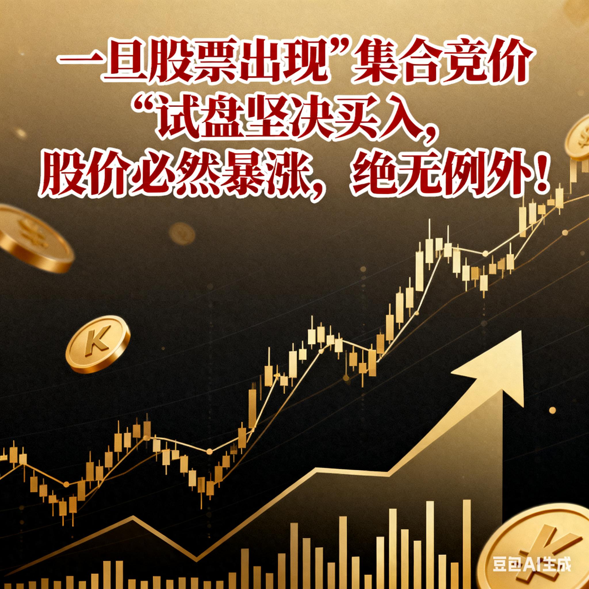 一旦股票出现集合竞价试盘坚决买入股价必然暴涨绝无例外！