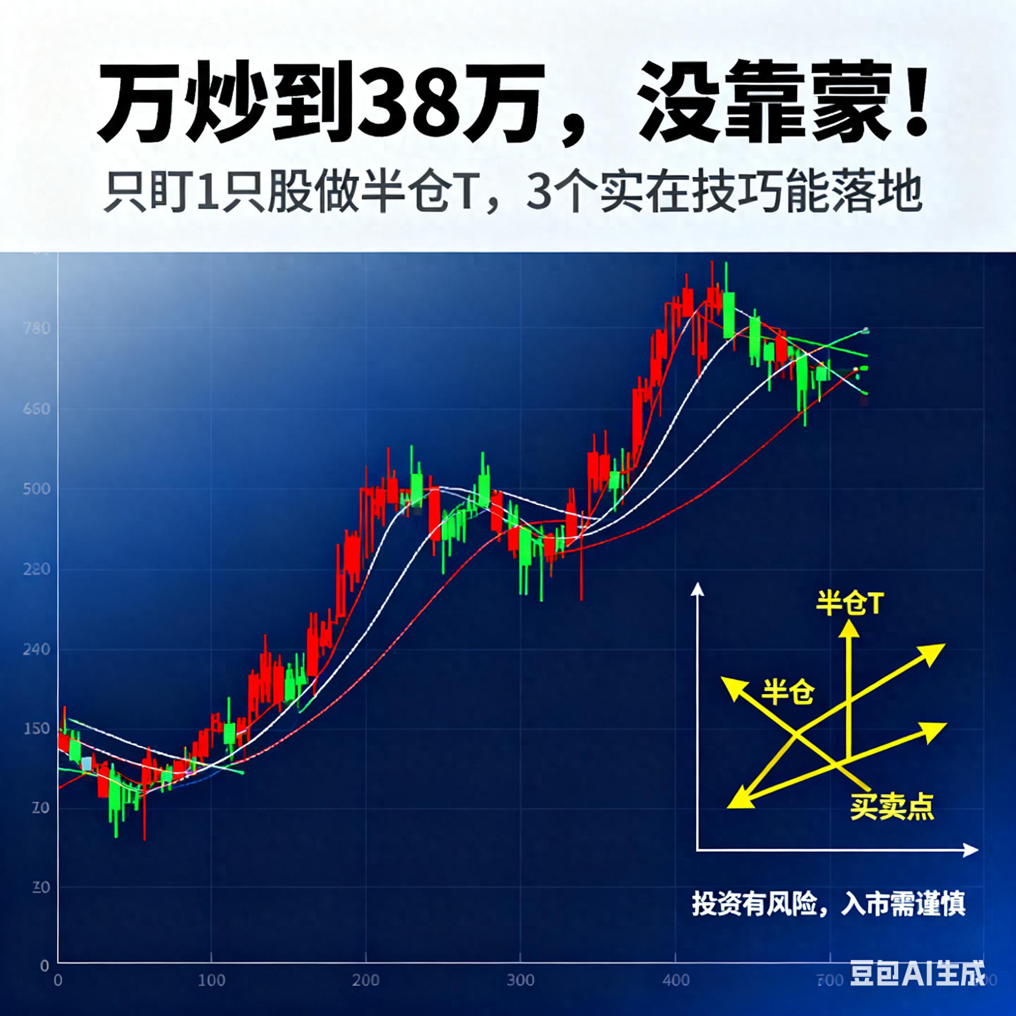 万炒到38万没靠蒙！只盯1只股做半仓T3个实在技巧能落地