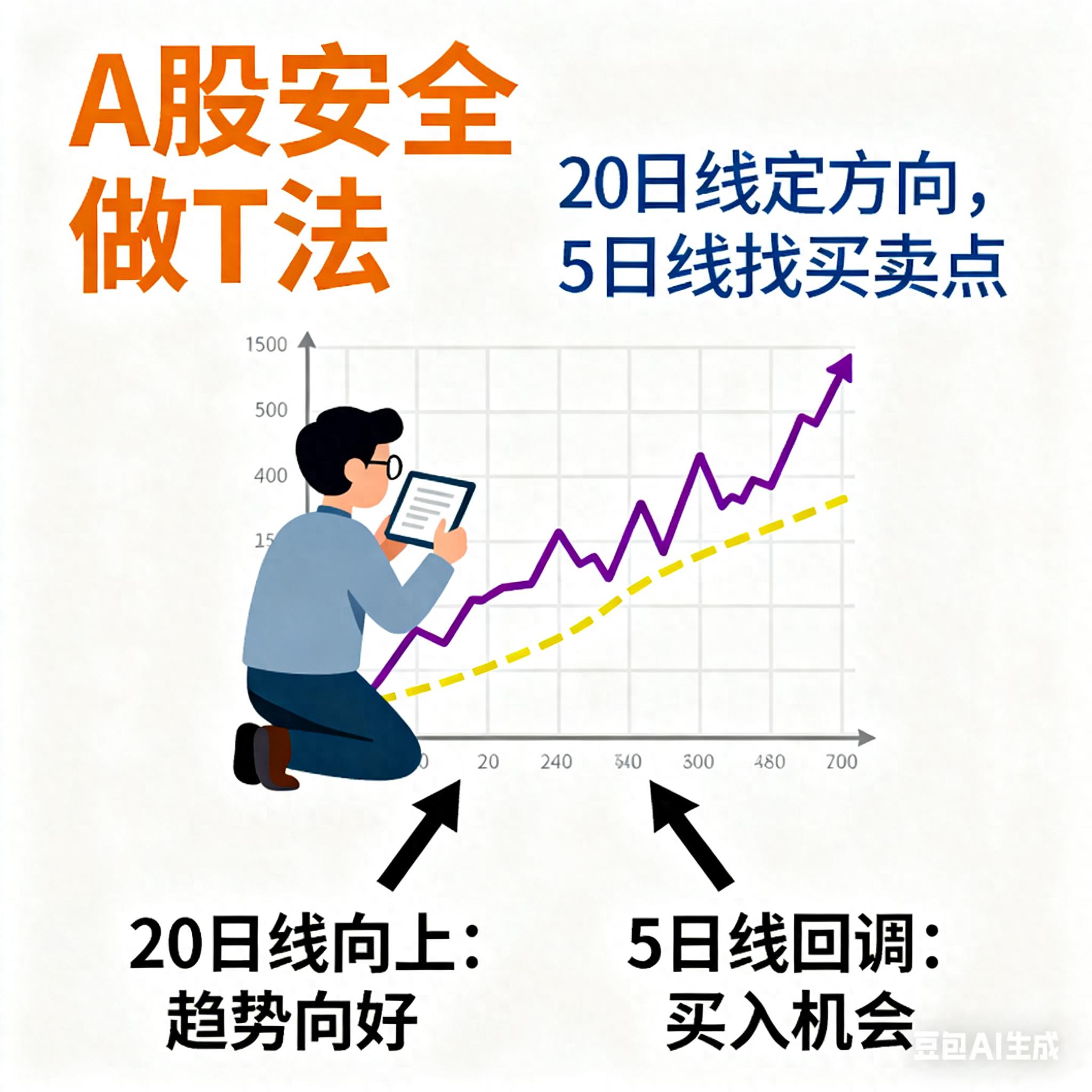 A股安全做T法20日线定方向5日线找买卖点