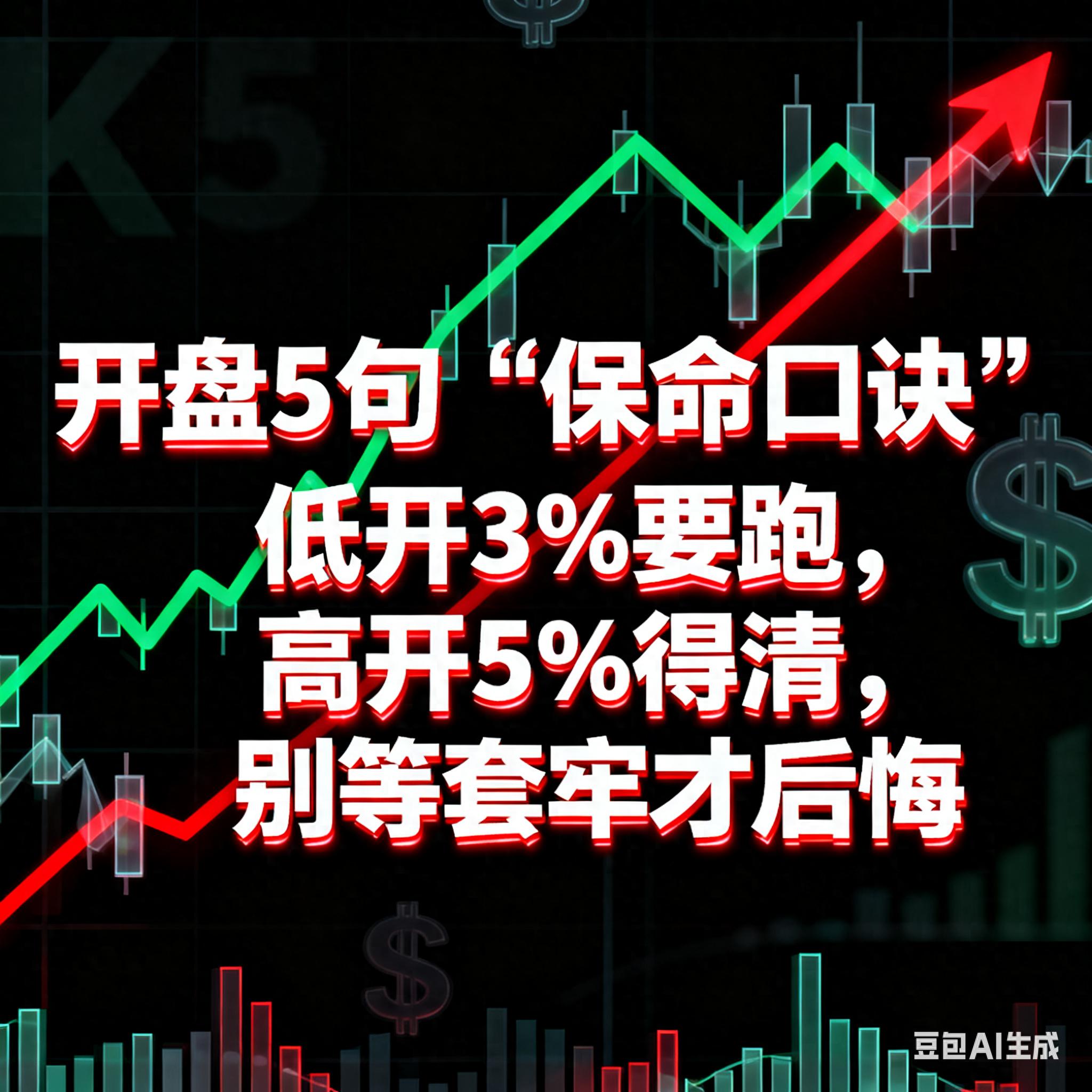 开盘5句保命口诀！低开3要跑高开5得清别等套牢才后悔