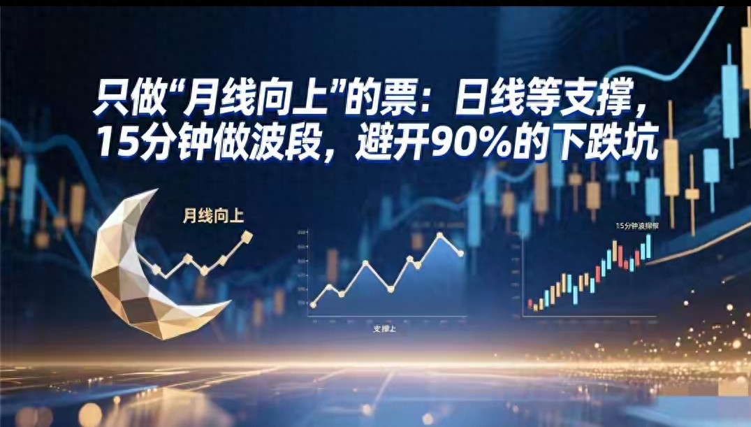 炒股不踩坑的铁律只做月线向上的票日线等支撑15分钟赚波段