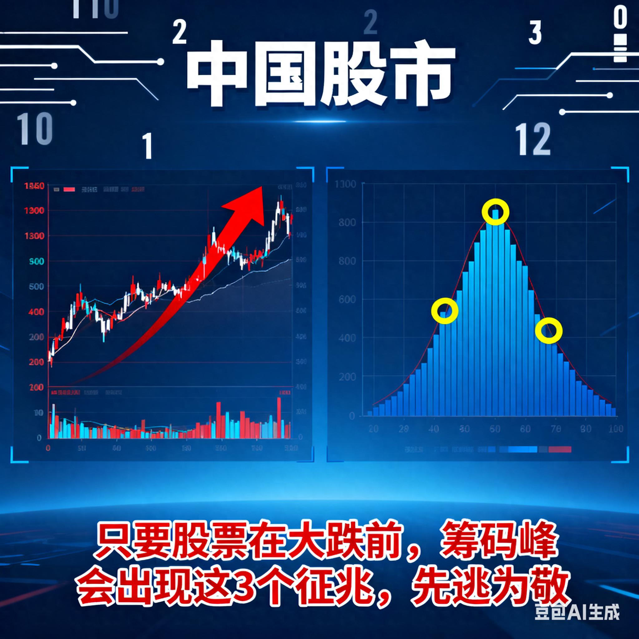 中国股市只要股票在大跌前筹码峰会出现这3个征兆先逃为敬
