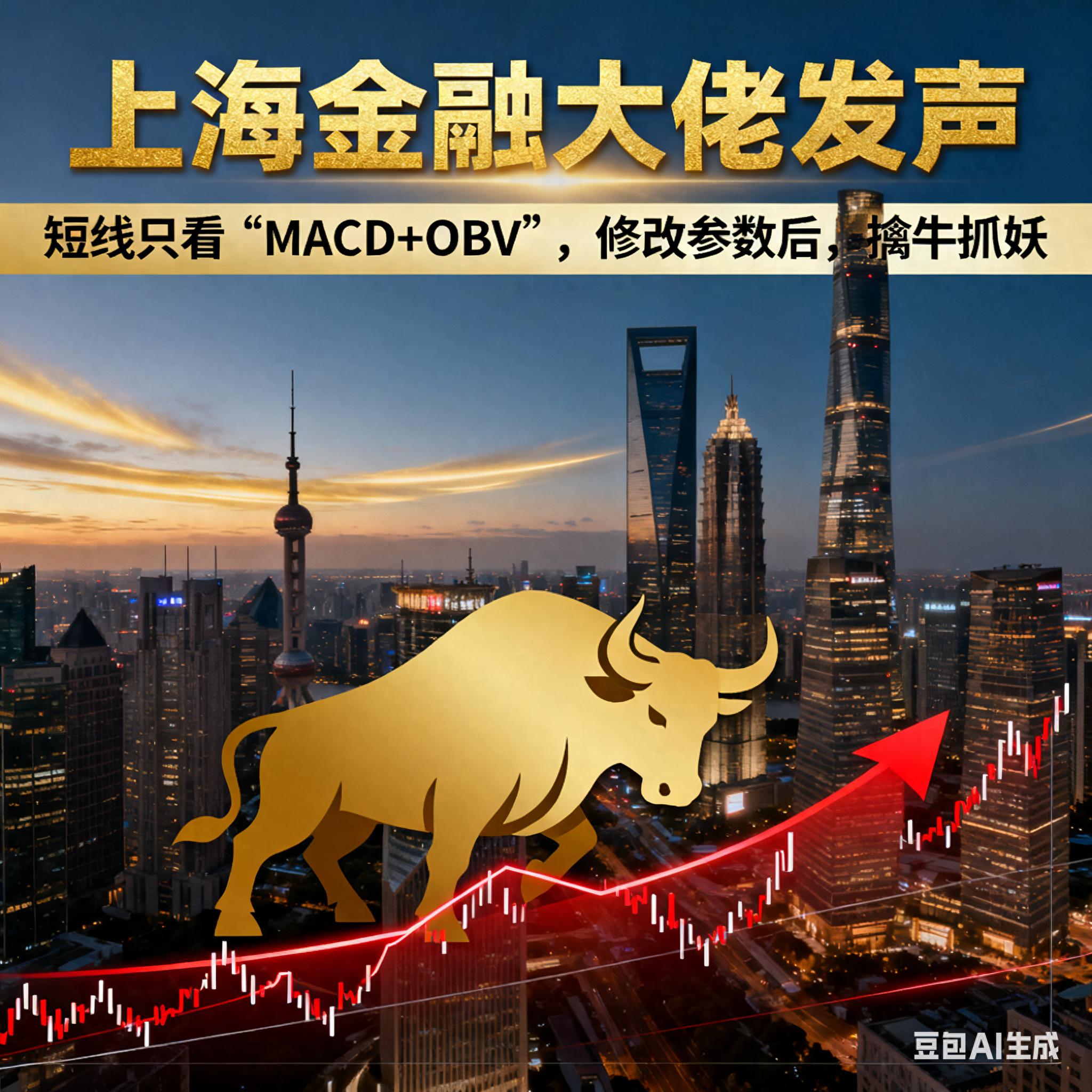 上海金融大佬发声短线只看MACDOBV修改参数后擒牛抓妖