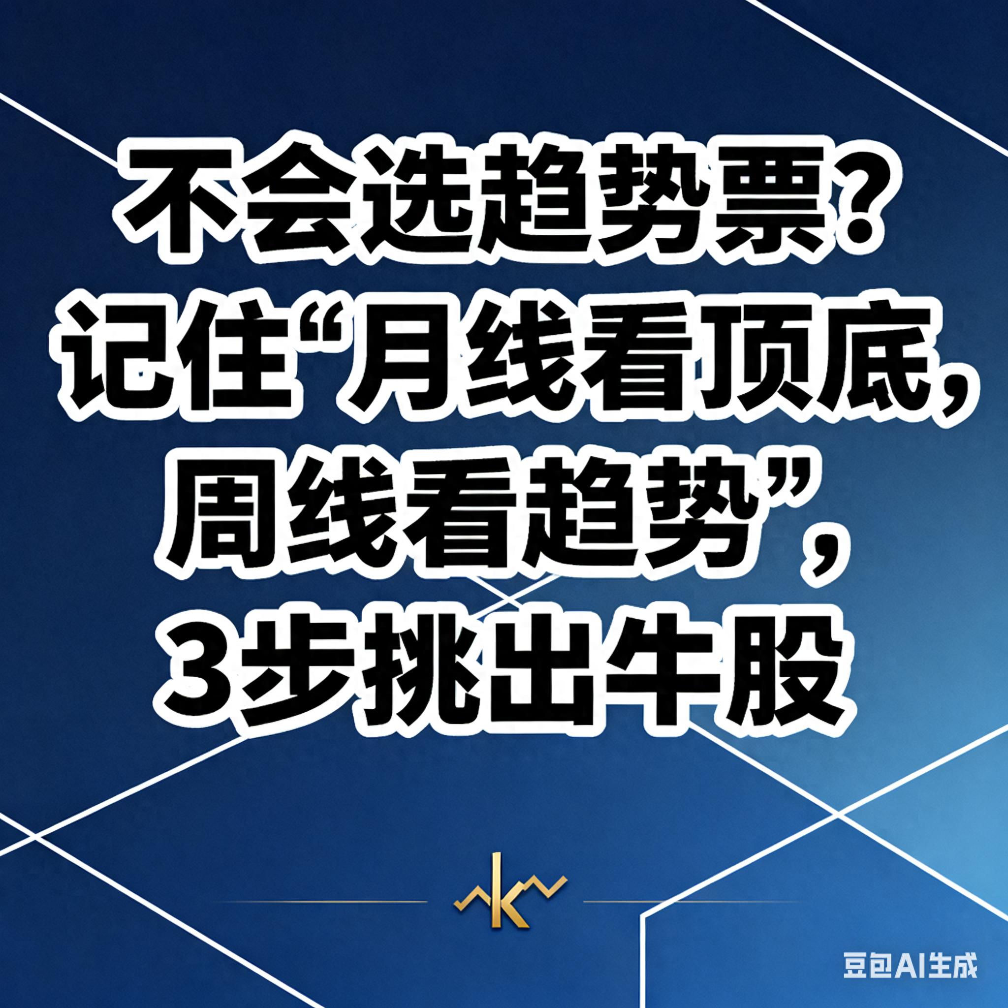 不会选趋势票？记住月线看顶底周线看趋势3步挑出牛股