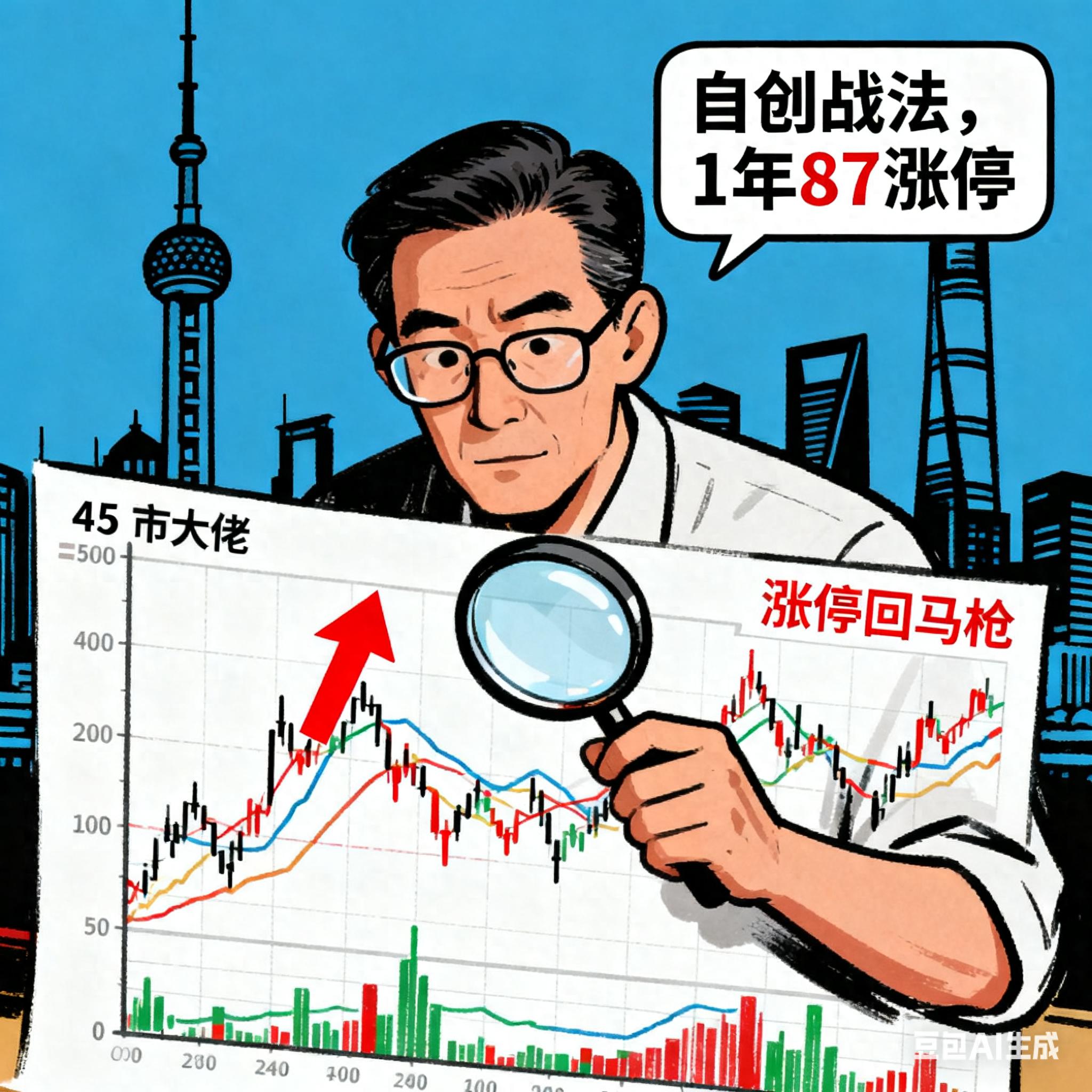 上海45岁股市大佬自创涨停回马枪战法仅1年就抓到87个涨停板