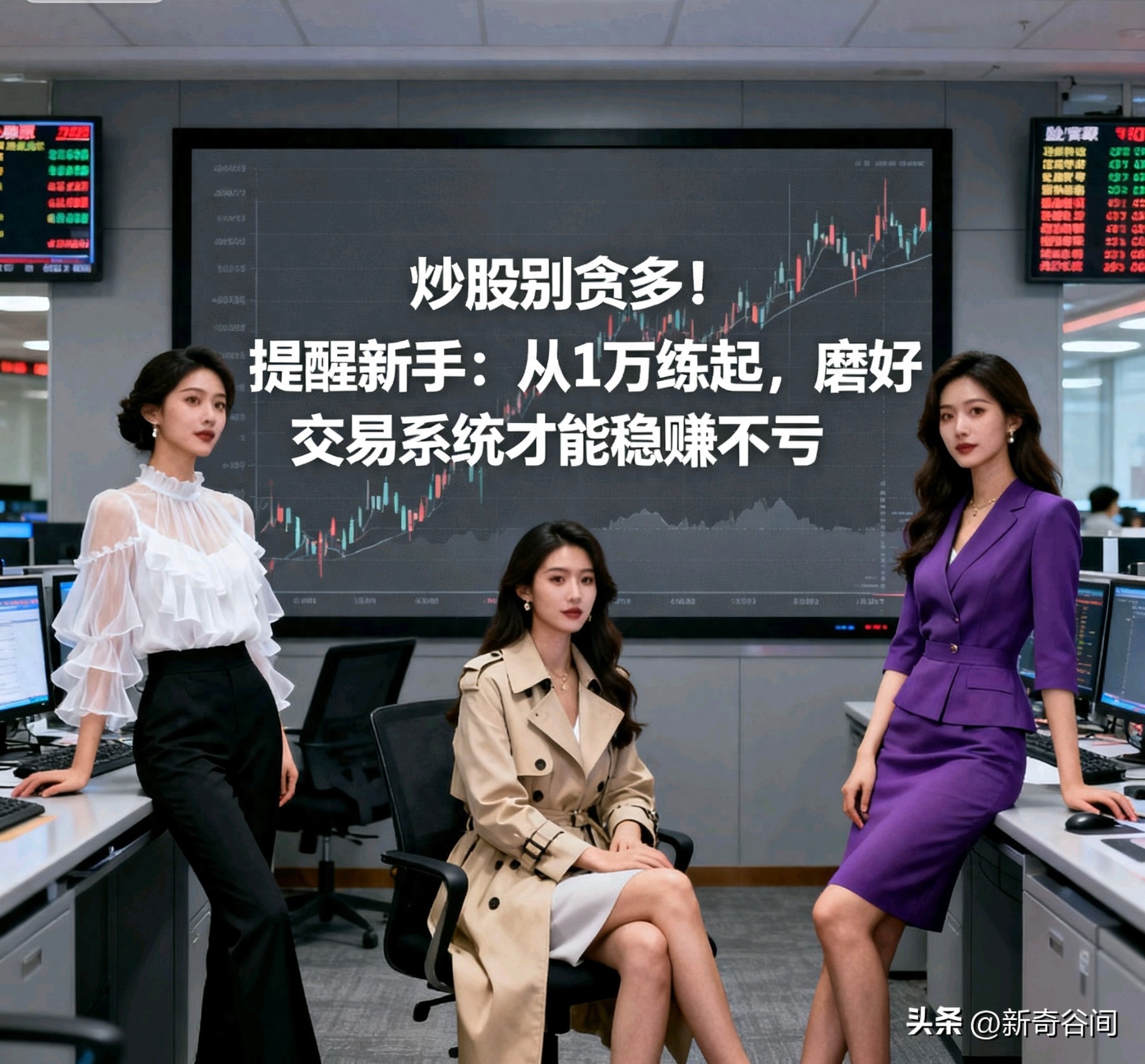 炒股别贪多！提醒新手从1万练起磨好交易系统才能稳赚不亏