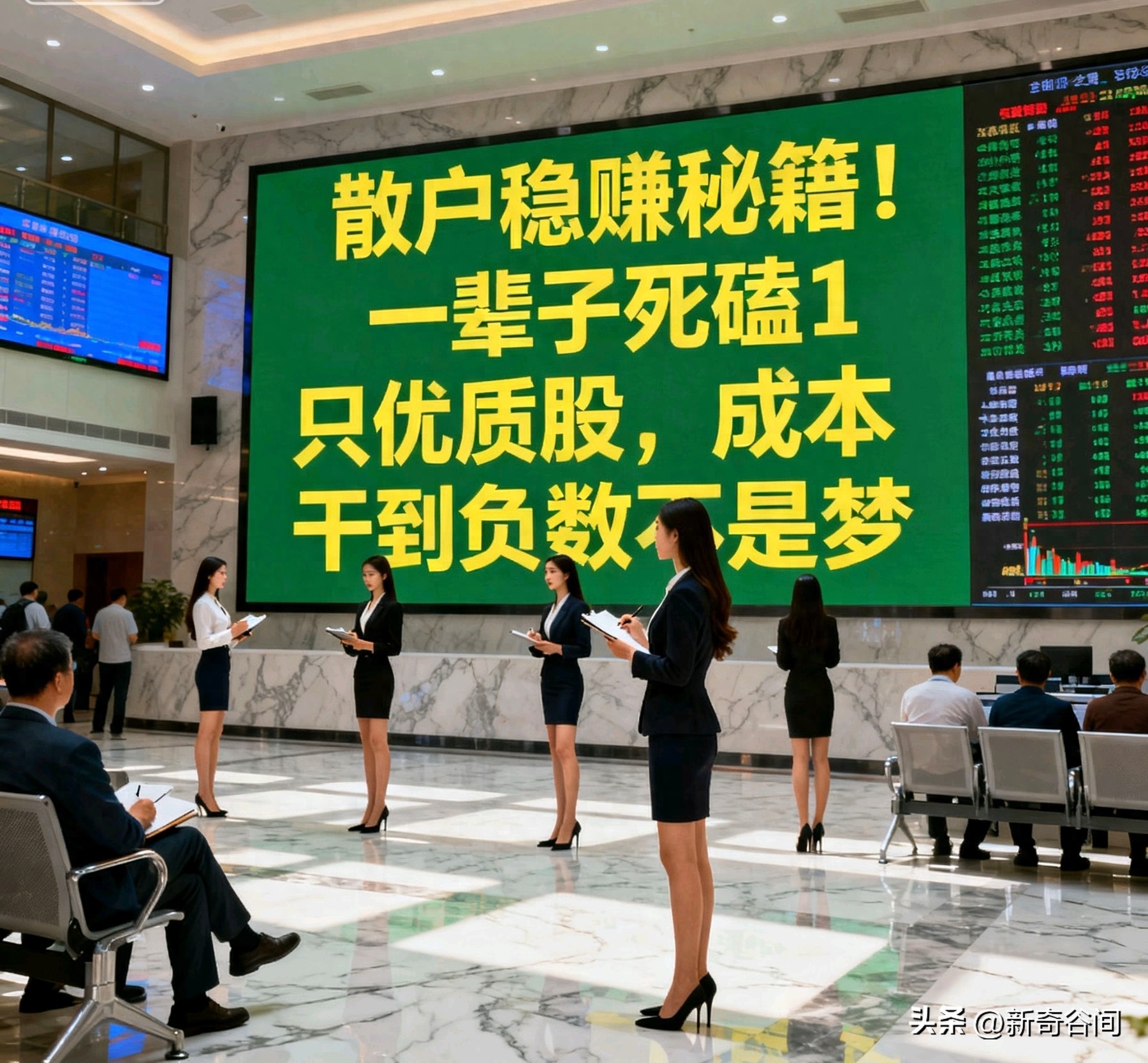 散户稳赚秘籍！一辈子死磕1只优质股成本干到负数不是梦